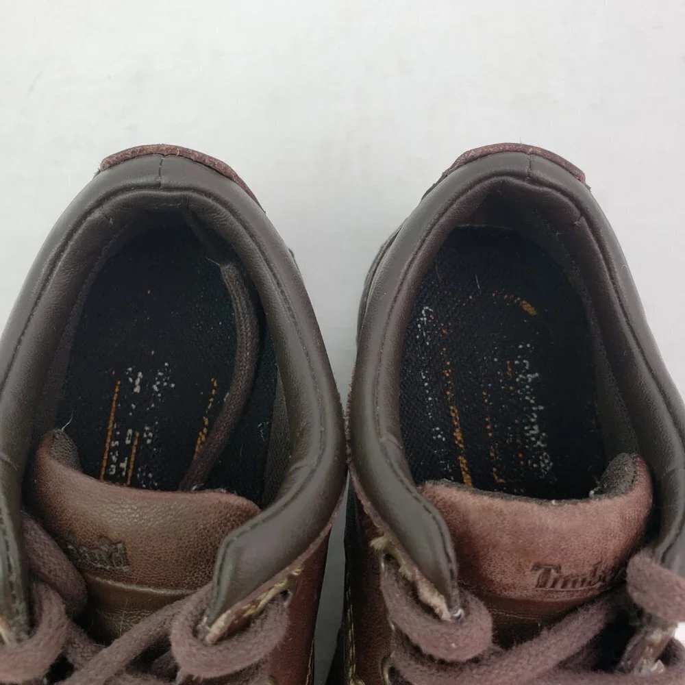 Timberland Baby Bot Size 7.5 Brown Leather Lace Up Casual Shoes 45832 0327
